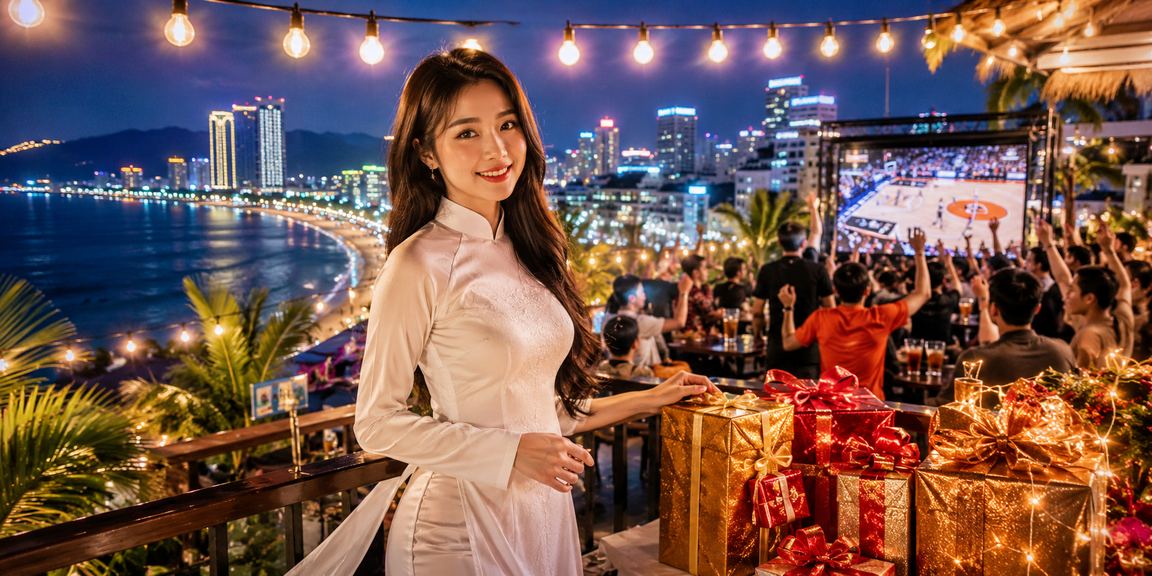 Trò chơi cá cược bóng rổ trong trang phục truyền thống tại Nha Trang